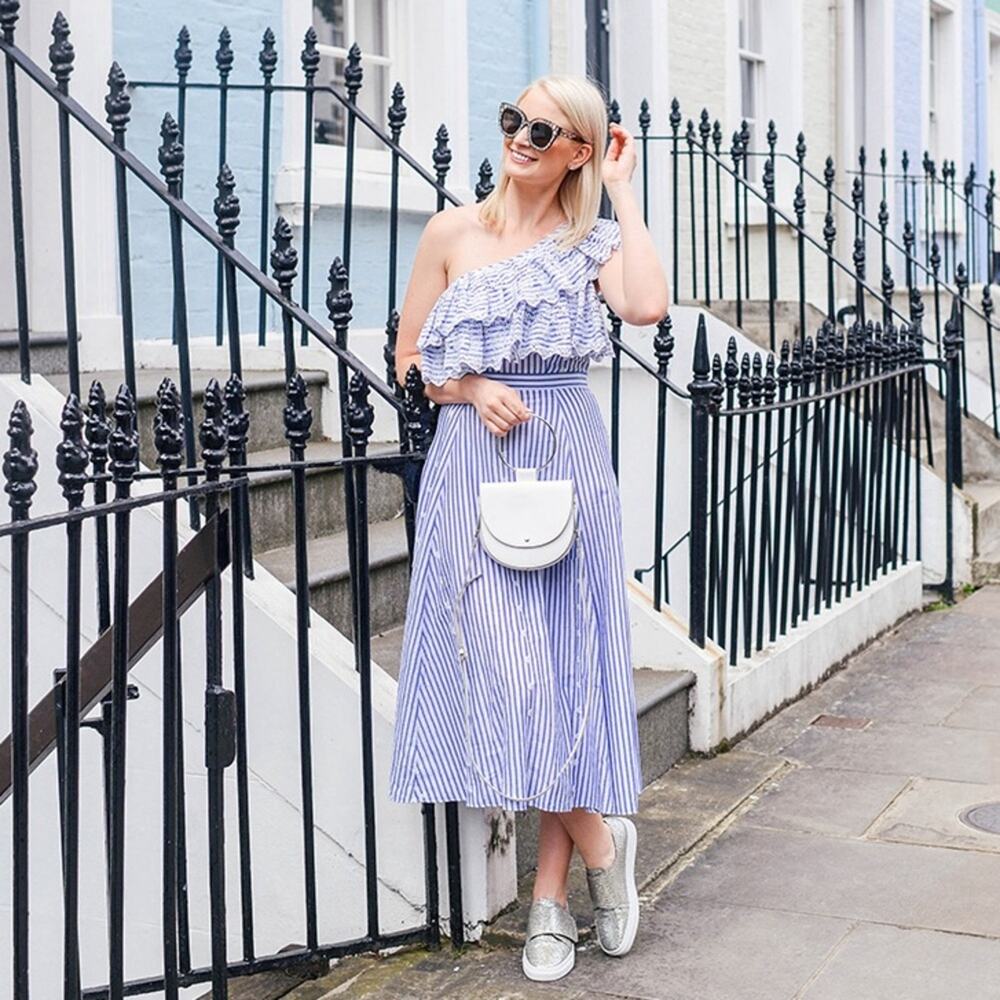 Kos Resort Printed One Shoulder Dress